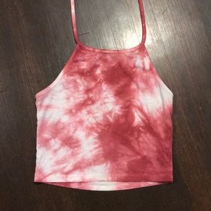 Brandy Melville Maroon and White the dye halter